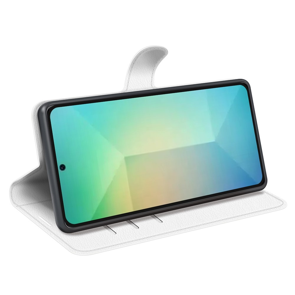 Litchi knížkové pouzdro na Samsung Galaxy S25 - bílé