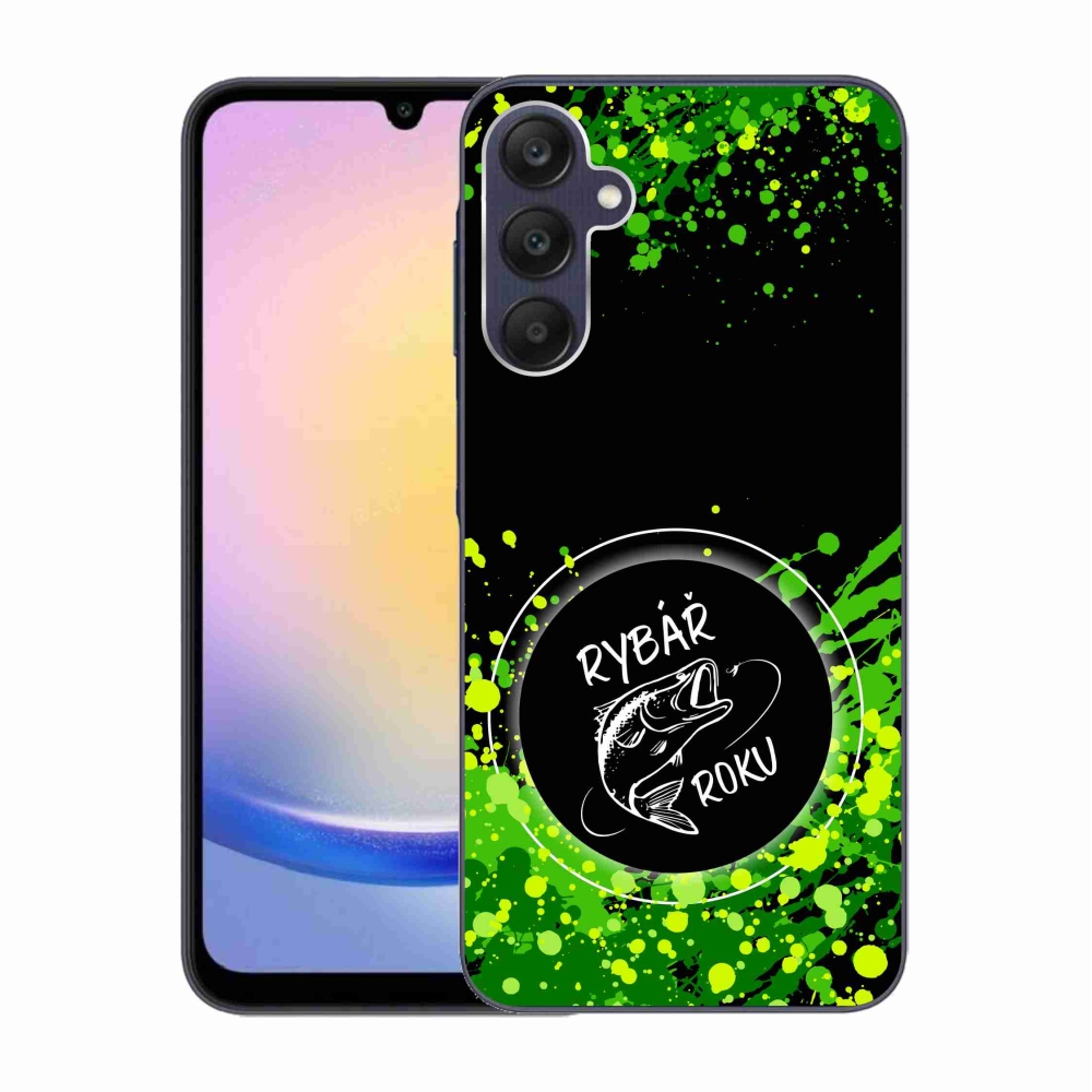 Gelový kryt mmCase na Samsung Galaxy A25 5G - rybář roku černé pozadí