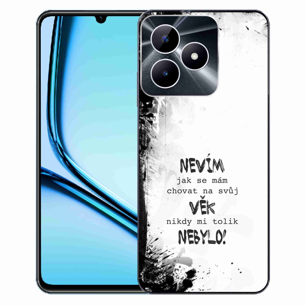 Gelový kryt mmCase na Realme Note 50 - vtipný text 14 bílé pozadí