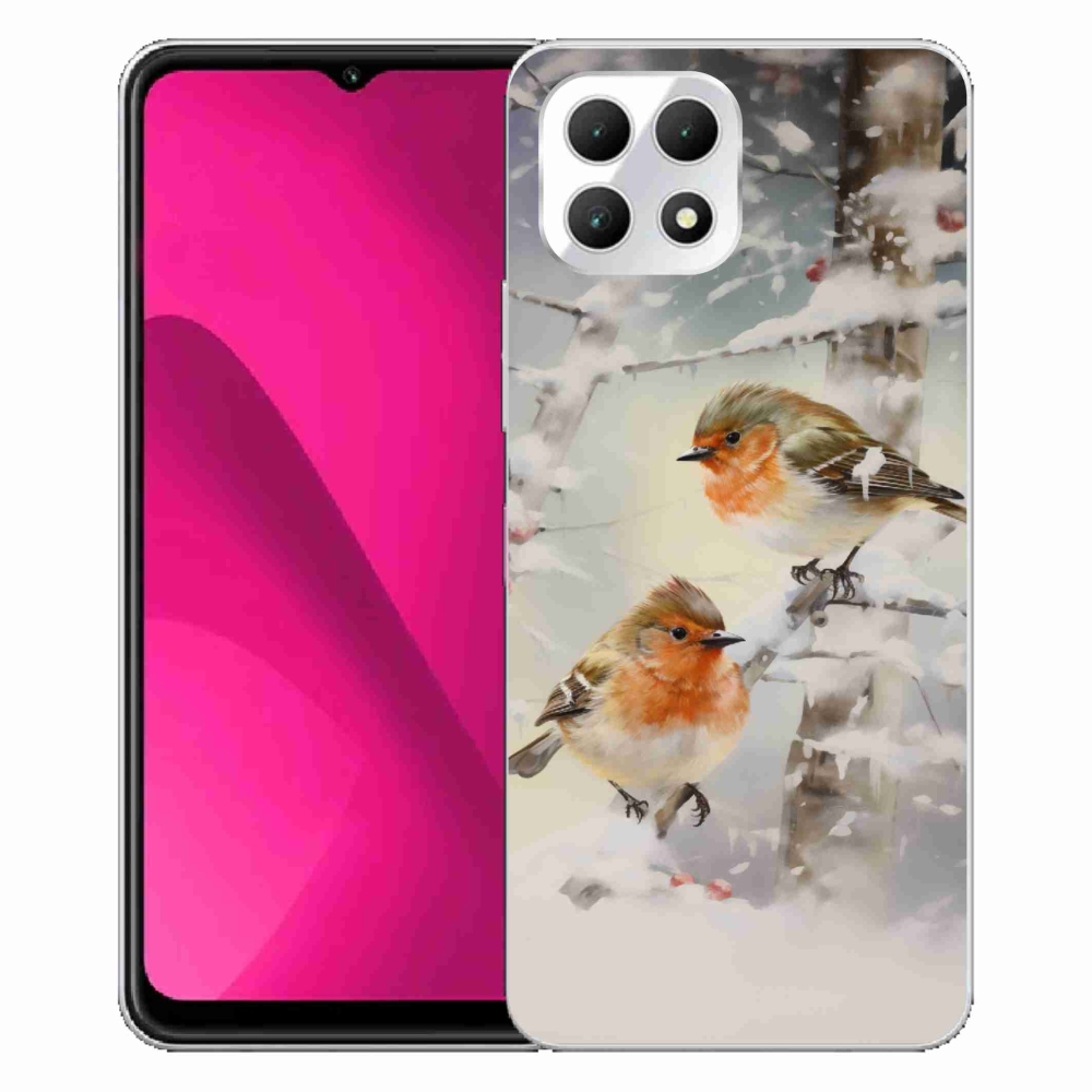 Gelový kryt mmCase na T-Mobile T Phone 2 - ptáčci v zimě