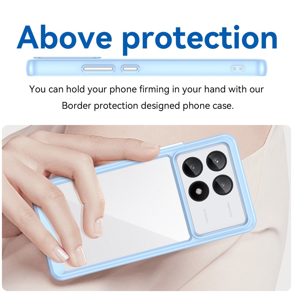 Gelový obal s pevnými zády na Xiaomi Poco X6 Pro 5G - modrý