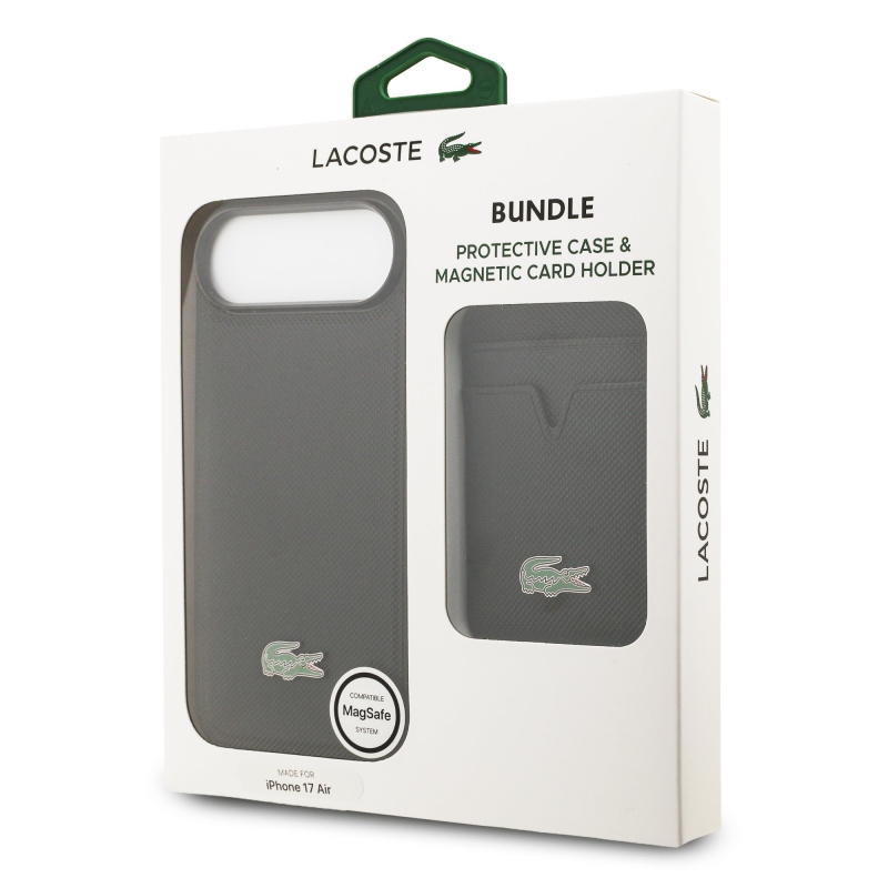 Lacoste Iconic Petit Pique MagSafe Zadní Kryt + Peněženka pro iPhone Air Black