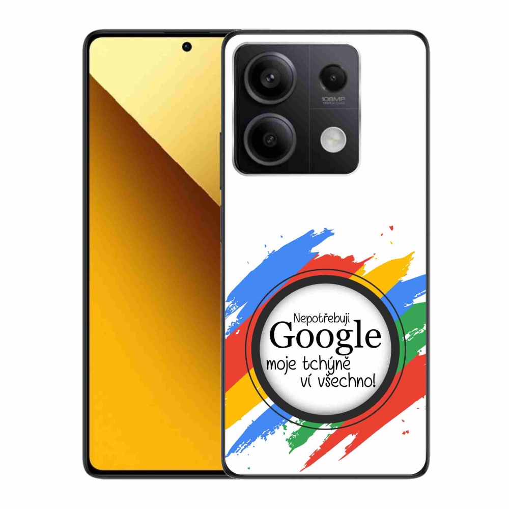 Gelový kryt mmCase na Xiaomi Redmi Note 13 5G - tchýně ví všechno bílé pozadí
