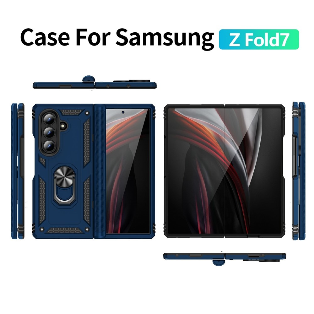 Ring odolný kryt na Samsung Galaxy Z Fold7 5G - modrý