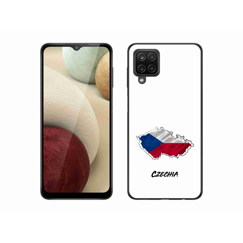 Gelový kryt mmCase na Samsung Galaxy A12 - Czechia bílé pozadí