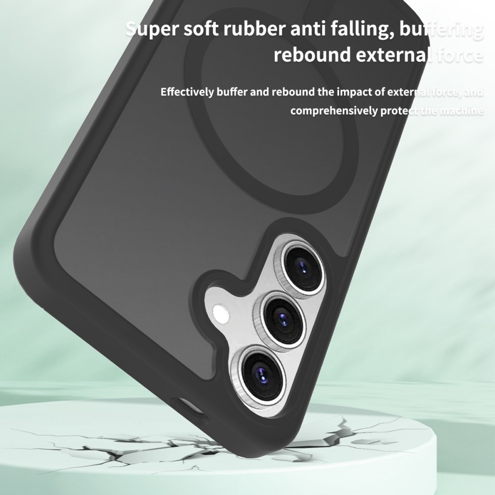 Skin gelový obal s pevnými zády a podporou MagSafe na Samsung Galaxy S25 - černý