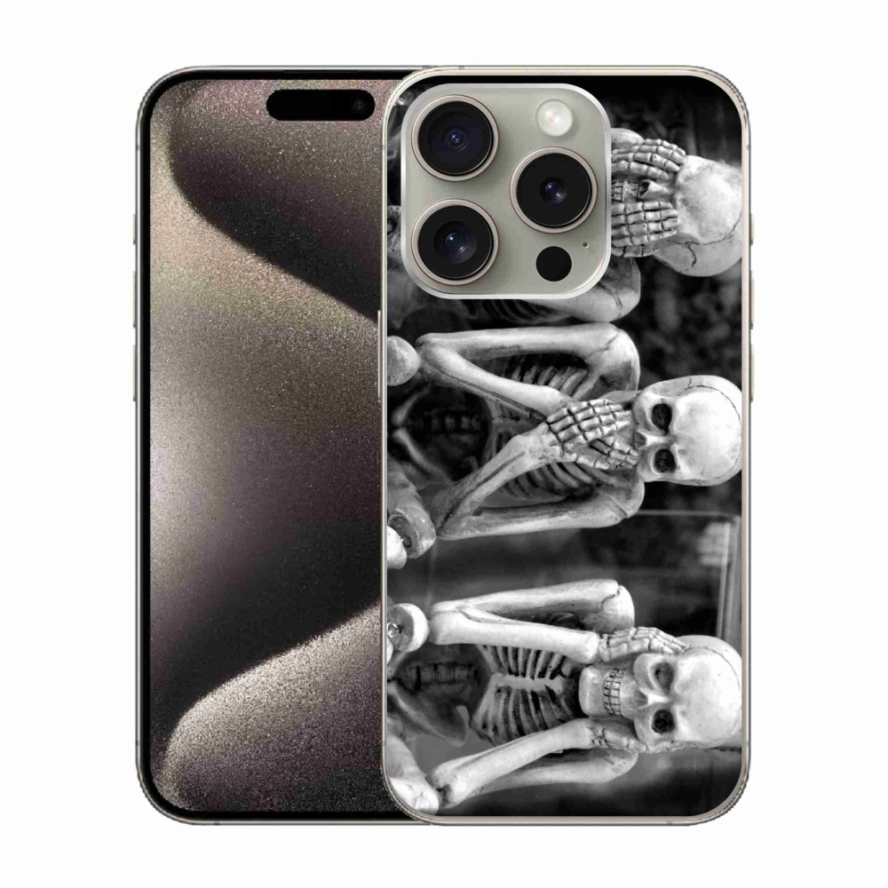 Gelový kryt mmCase na iPhone 15 Pro - kostlivci