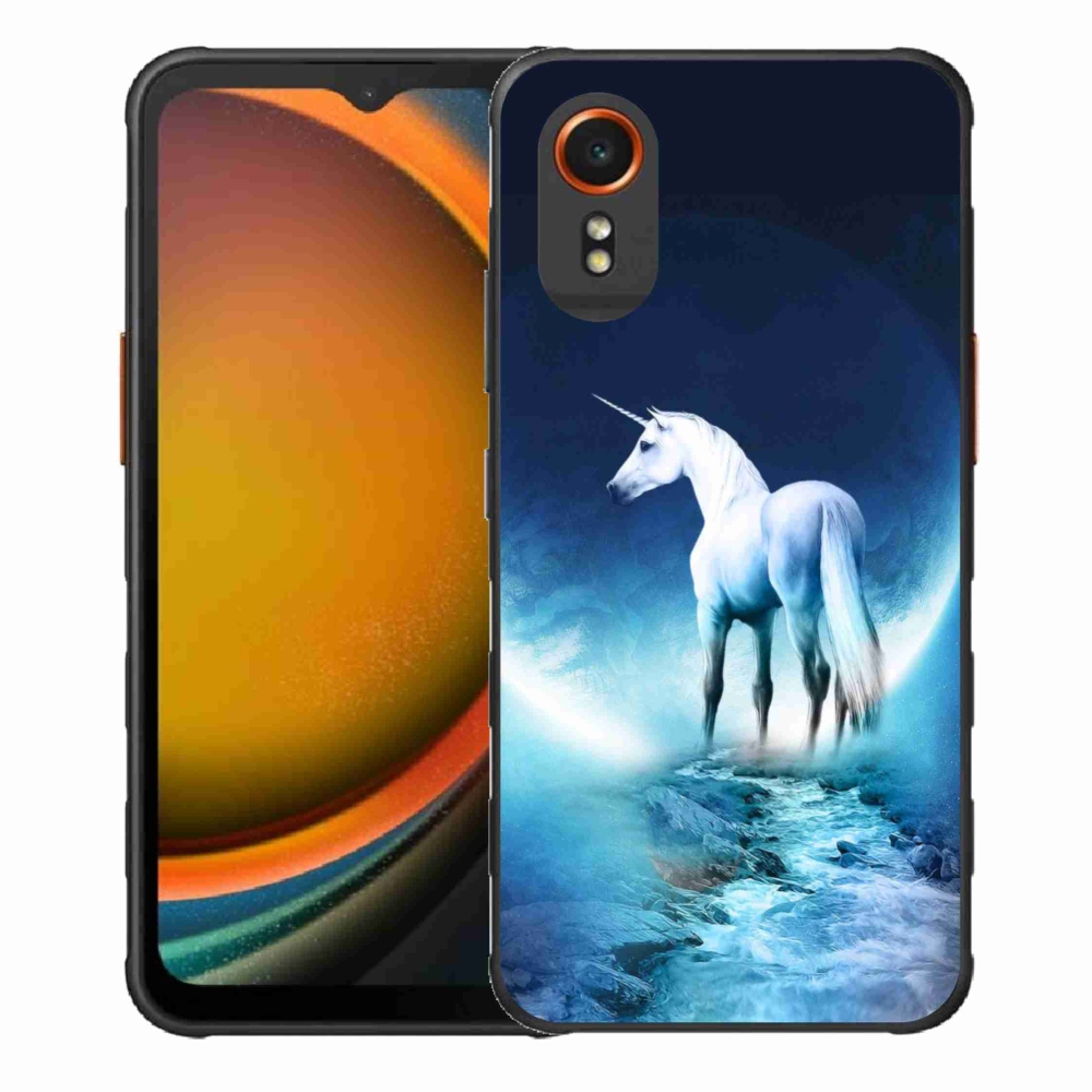 Gelový kryt mmCase na Samsung Galaxy Xcover 7 - bílý jednorožec