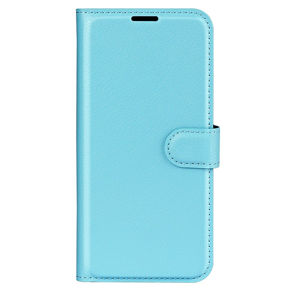 Litchi knížkové pouzdro na iPhone 15 Pro - modré