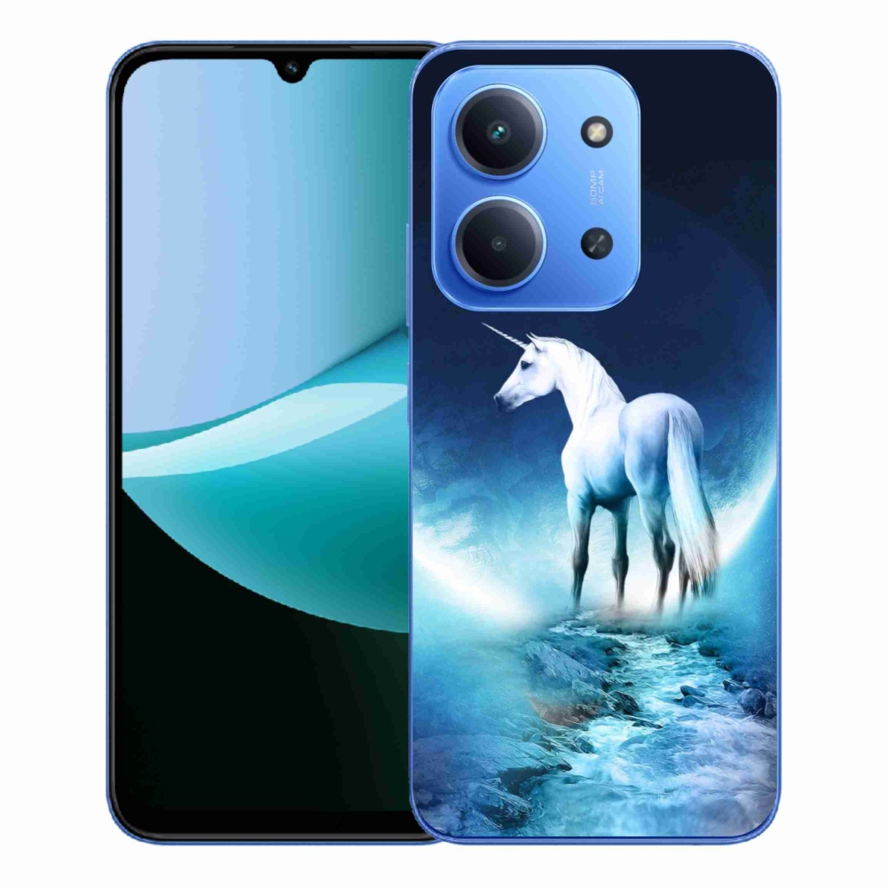 Gelový kryt mmCase na Xiaomi Redmi 15C 4G/5G (173mm) - bílý jednorožec