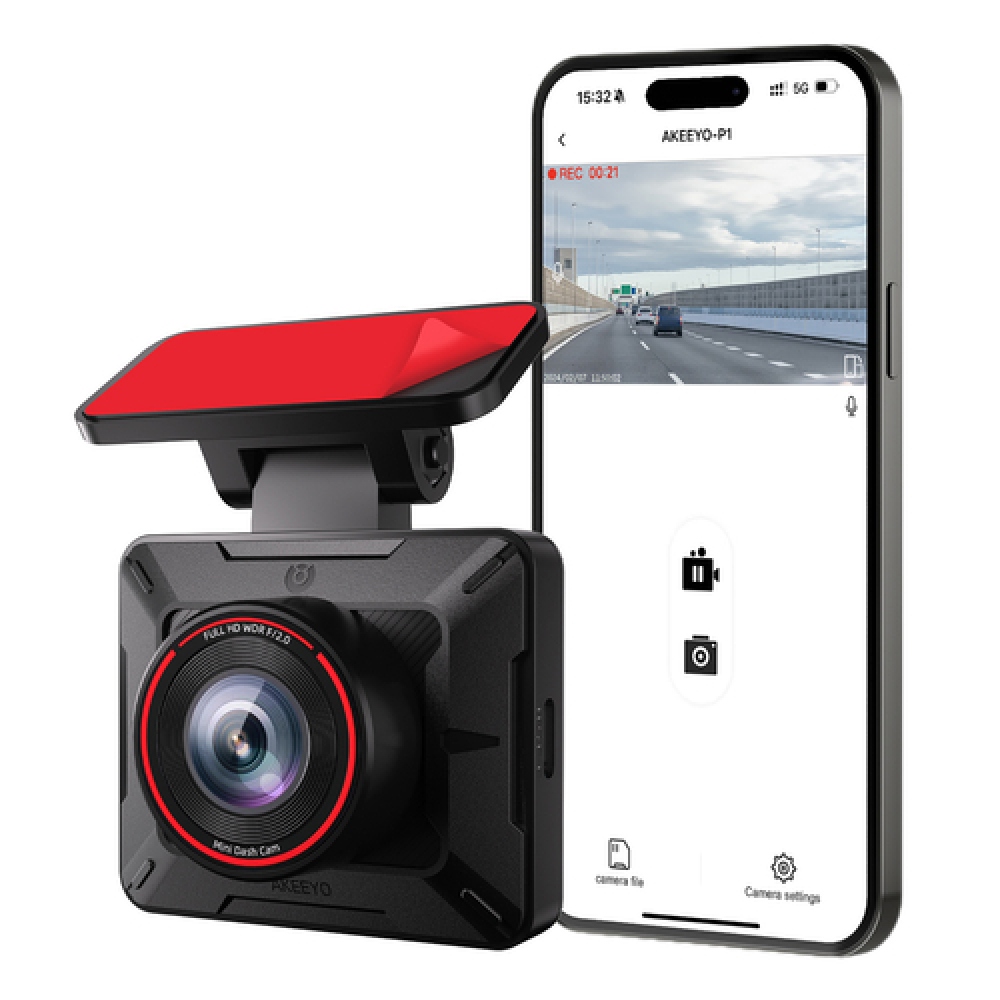 AKEEYO P1 Full HD autokamera 30 fps s WiFi a G senzorem - černá