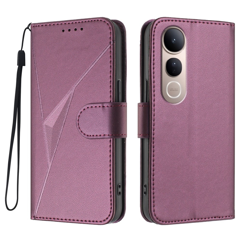 Triangles knížkové pouzdro na Vivo V50 Lite 4G/5G - tmavěfialové