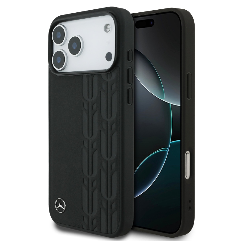 Mercedes Leather Laurel Leaves MagSafe Zadní Kryt pro iPhone 17 Pro Max Black