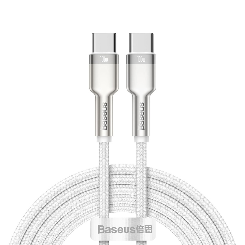 Baseus Cafule Metal Series Datový Kabel USB-C - USB-C 100W 2m White