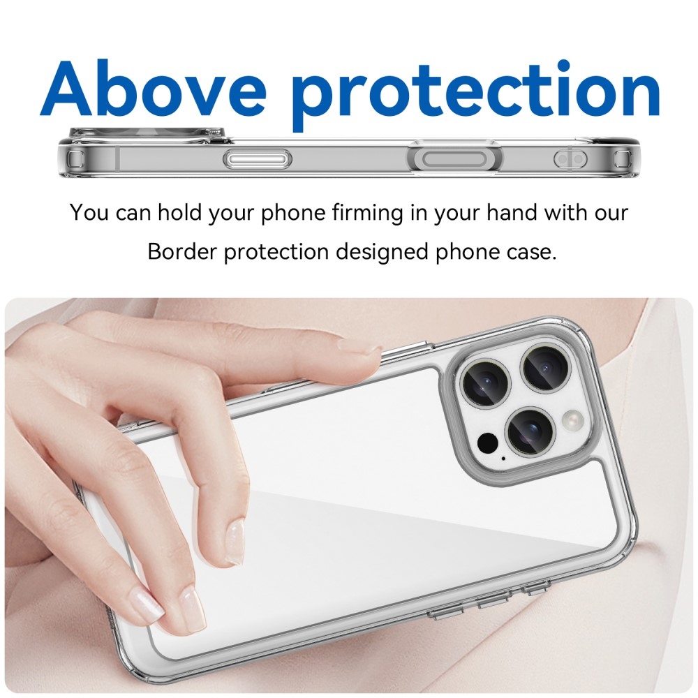 Gelový obal s pevnými zády na iPhone 16 Pro Max - průhledný