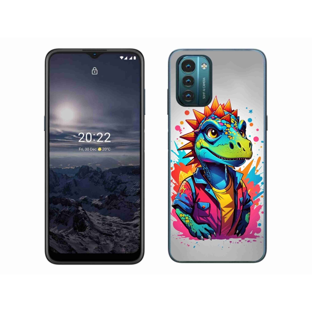 Gelový kryt mmCase na Nokia G11/G21 - barevný dinosaurus