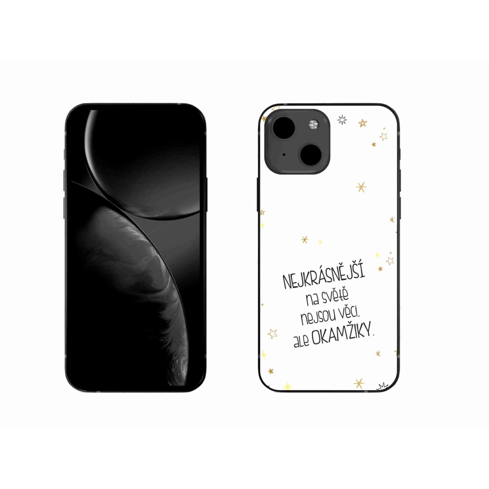 Gelový kryt mmCase na iPhone 13 6.1 - citát 4 bílé pozadí
