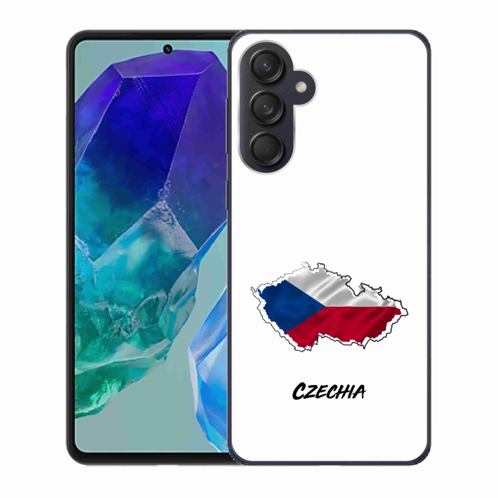 Gelový kryt mmCase na Samsung Galaxy M55 5G - Czechia bílé pozadí