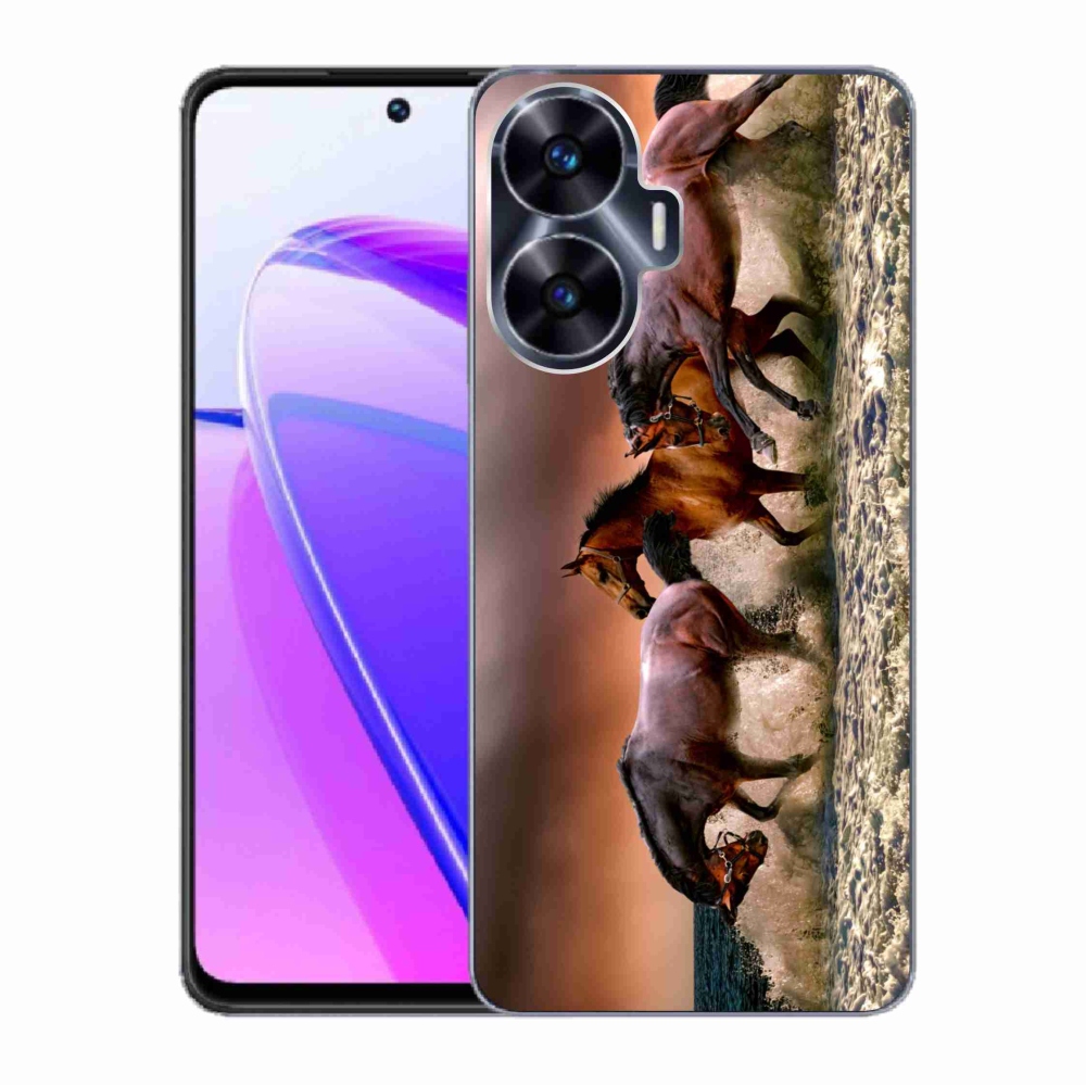 Gelový obal mmCase na Realme C55 - koně 1