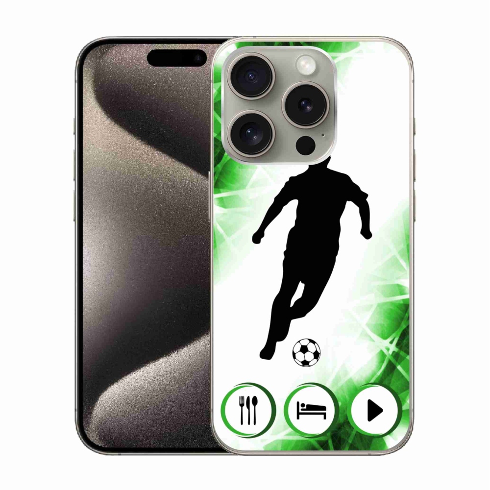 Gelový kryt mmCase na iPhone 15 Pro - fotbalista