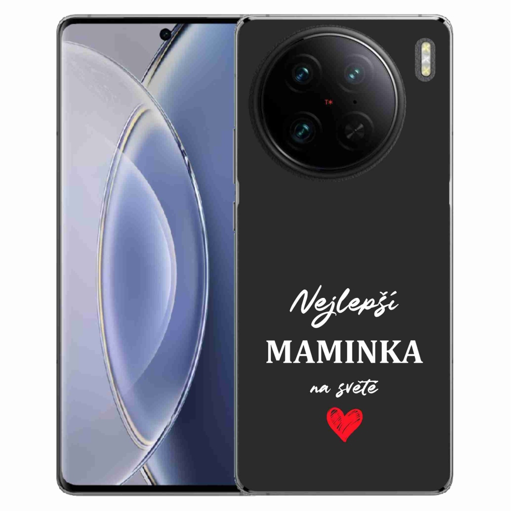 Gelový kryt mmCase na Vivo X90 Pro - nejlepší maminka 1 černé pozadí