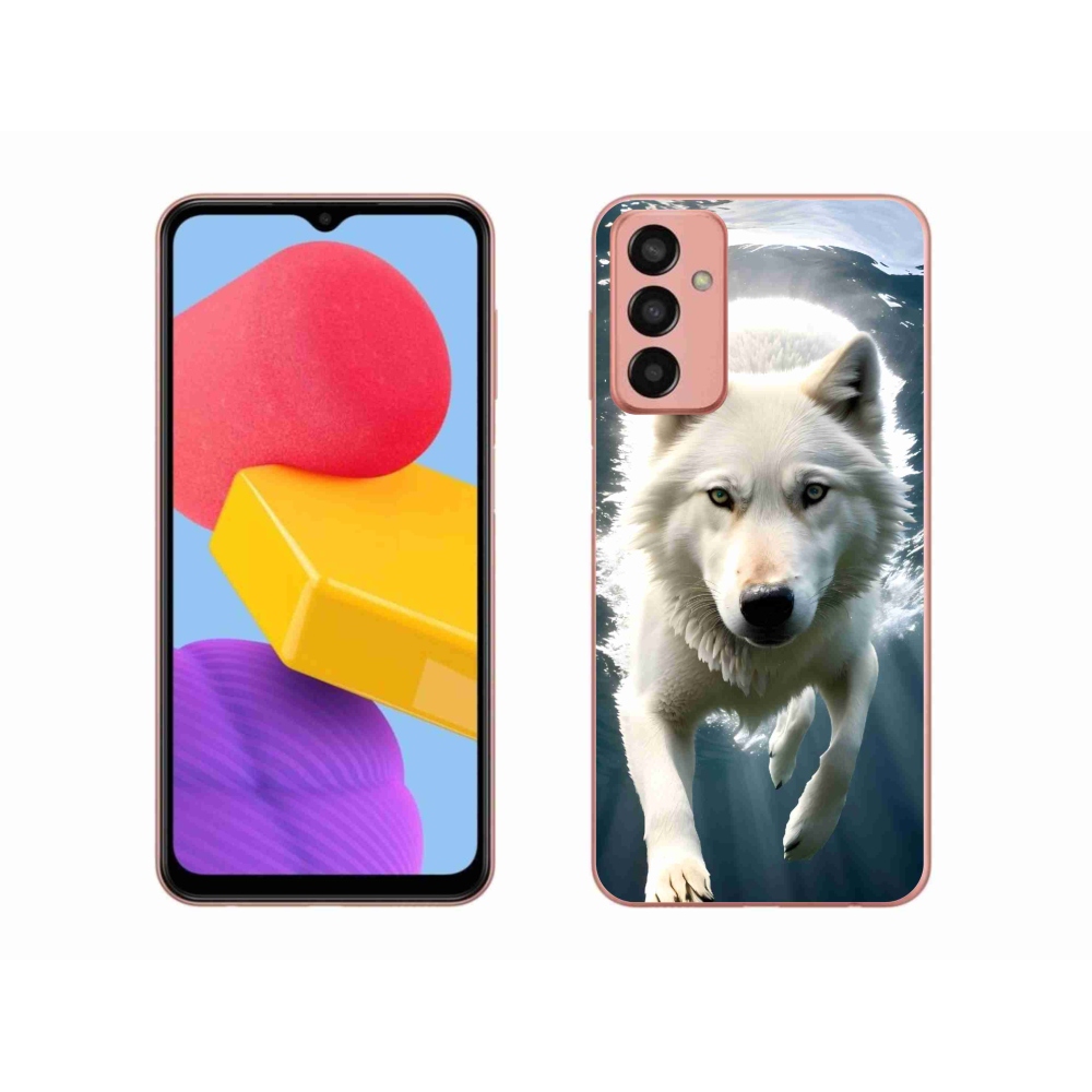 Gelový kryt mmCase na Samsung Galaxy M13 - bílý vlk