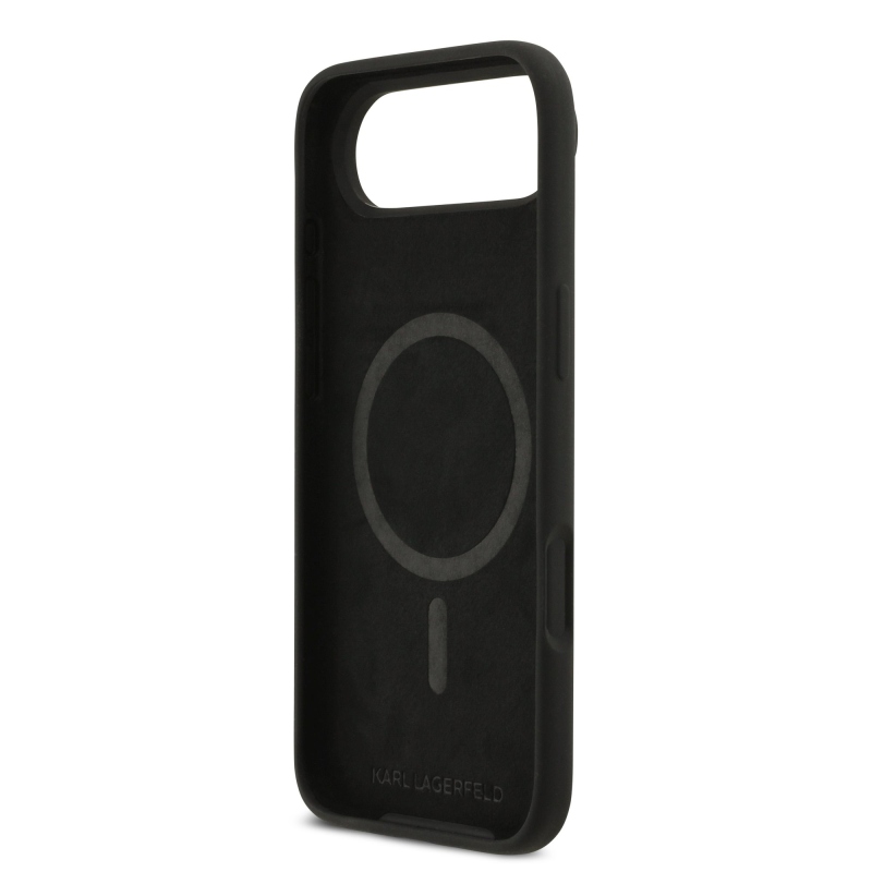 Karl Lagerfeld Liquid Silicone K&CH Sketch MagSafe Zadní Kryt pro iPhone 17 Air Black