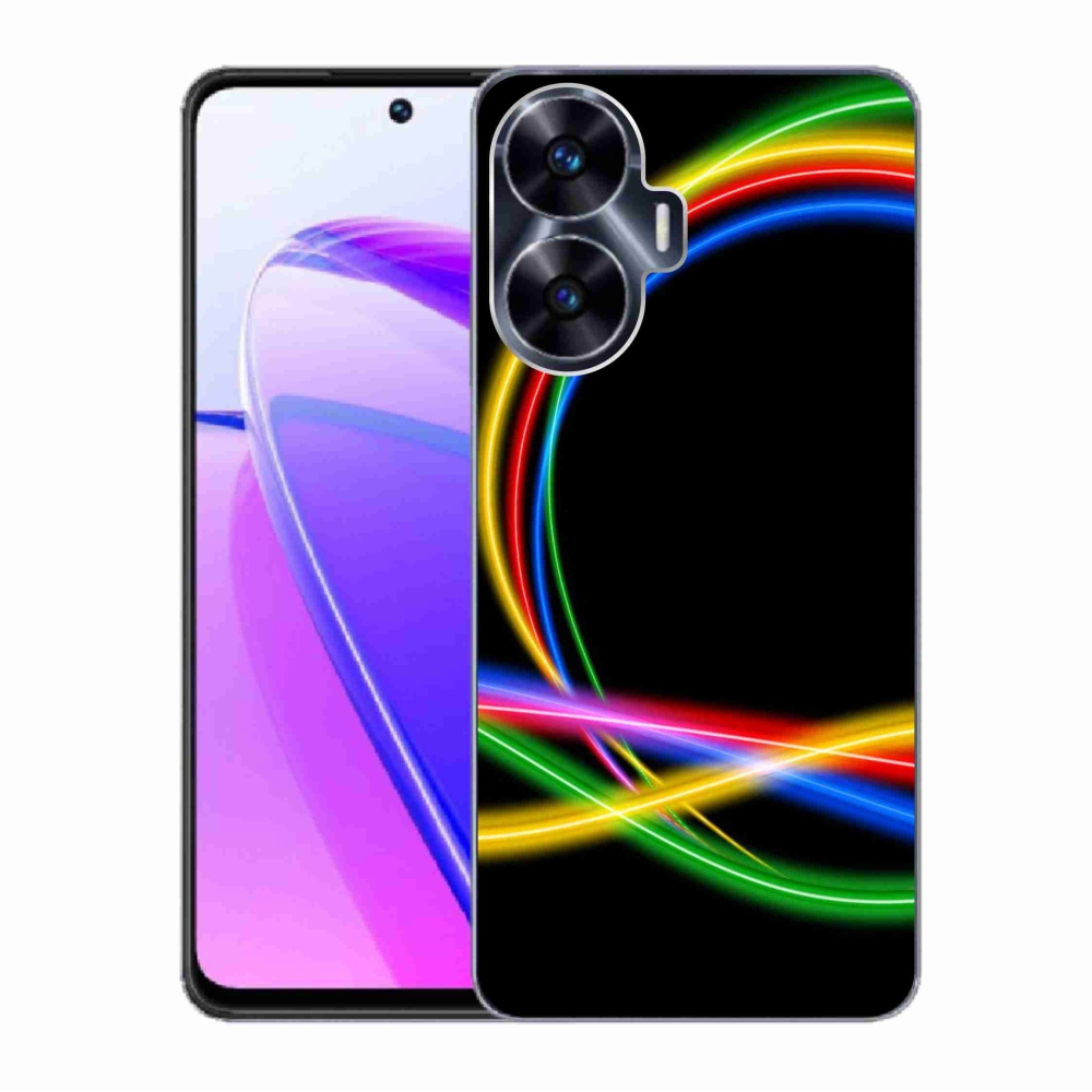 Gelový obal mmCase na Realme C55 - neonové kruhy