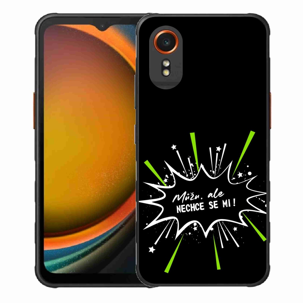 Gelový kryt mmCase na Samsung Galaxy Xcover 7 - vtipný text 11 černé pozadí