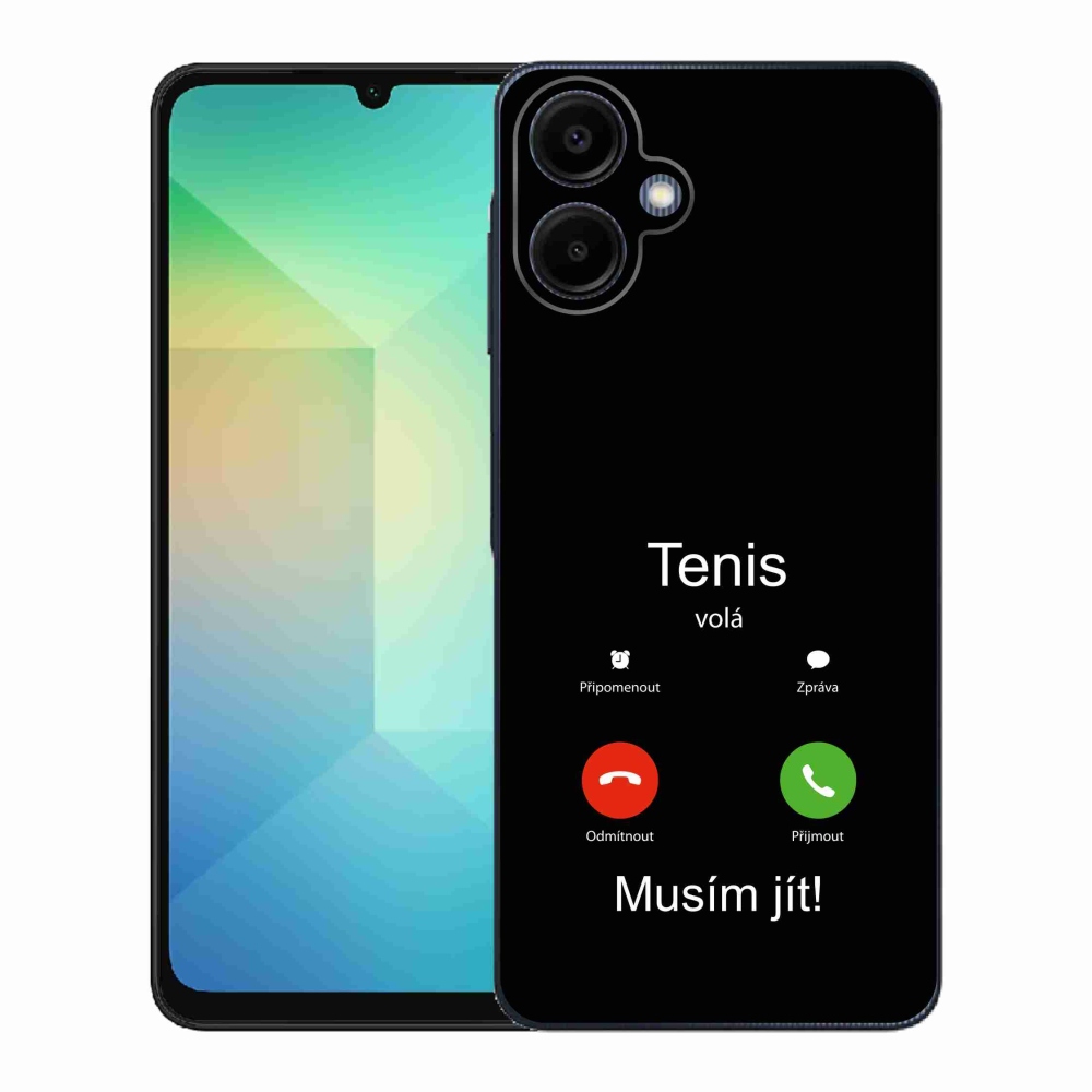 Gelový kryt mmCase na Samsung Galaxy A06 4G - tenis volá černé pozadí