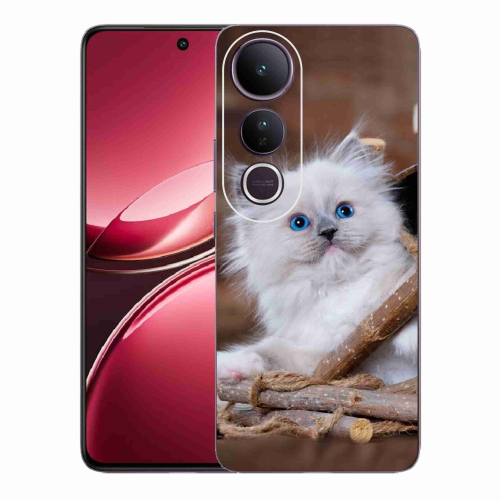 Gelový kryt mmCase na Vivo V50 Lite 4G/5G - bílé kotě