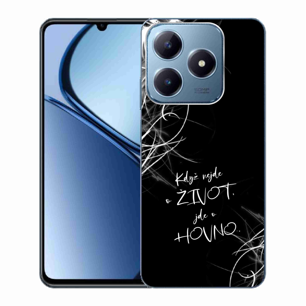 Gelový kryt mmCase na Realme C63 - vtipný text 16 černé pozadí