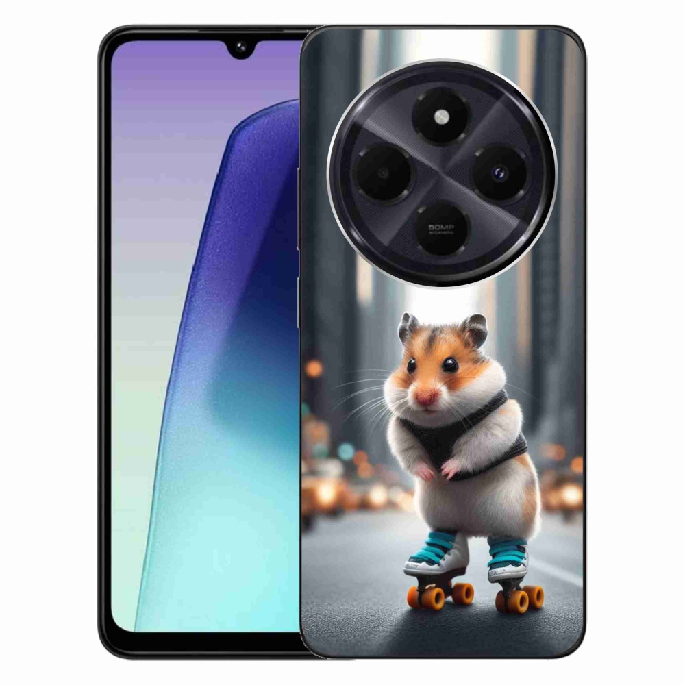 Gelový kryt mmCase na Xiaomi Redmi 14C/Poco C75 - křeček na bruslích