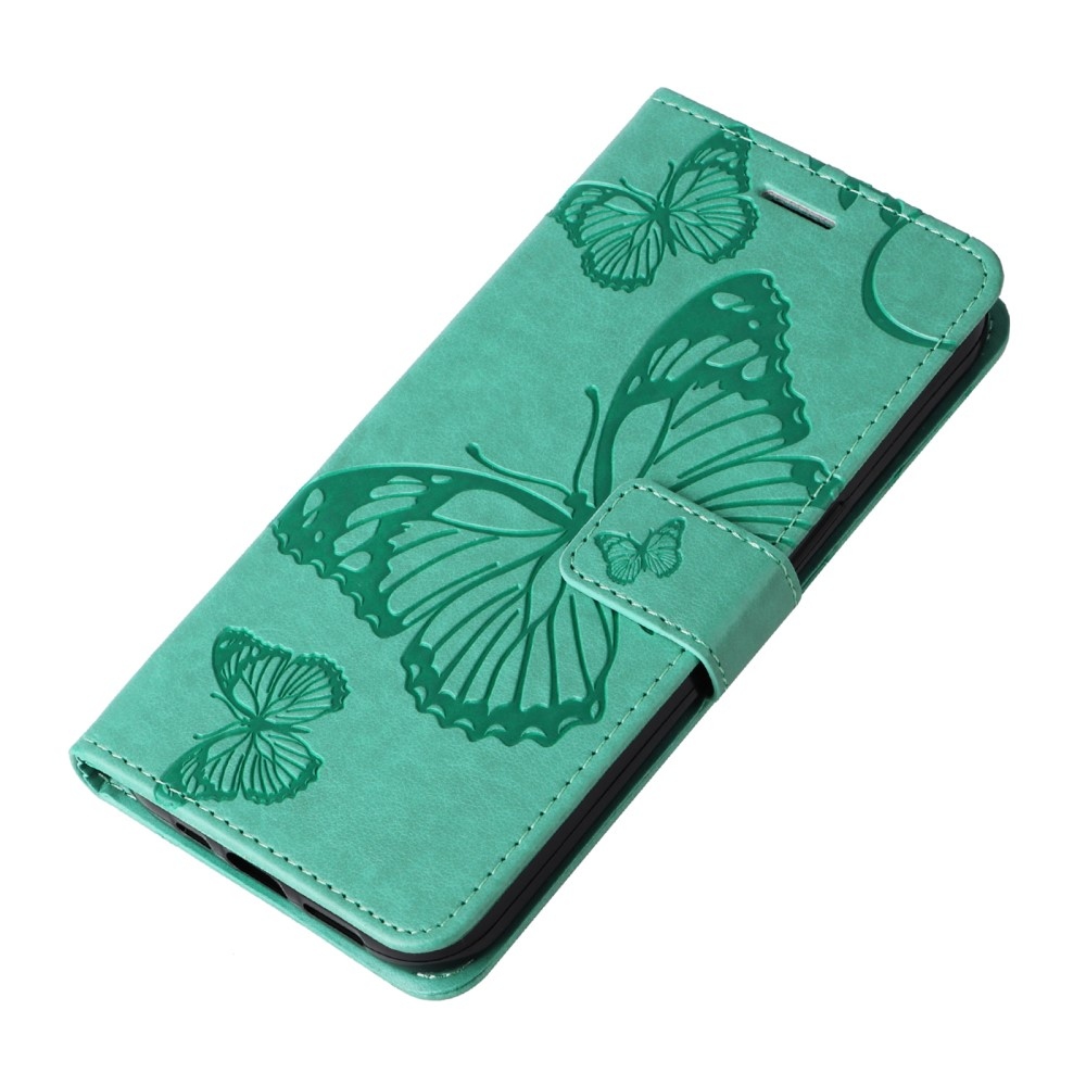 Big Butterfly knížkové pouzdro na Xiaomi Redmi Note 14 5G - modrozelené