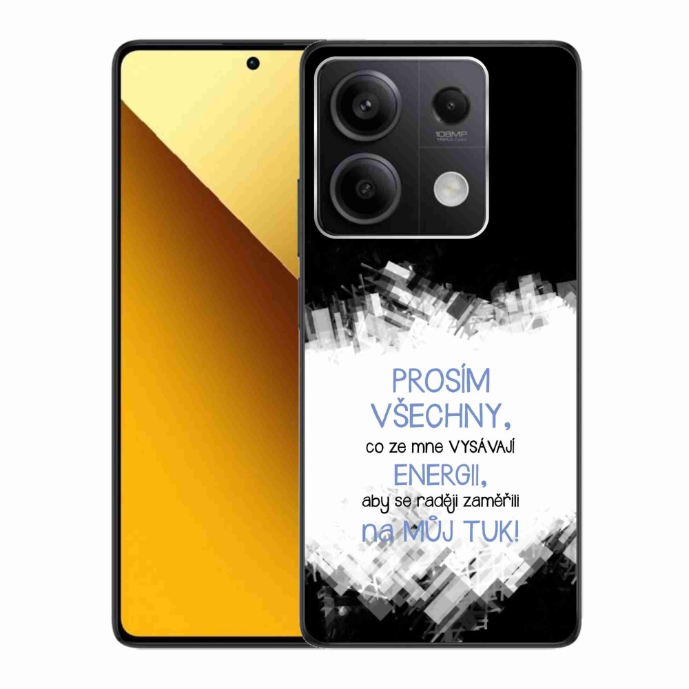 Gelový kryt mmCase na Xiaomi Redmi Note 13 5G - vtipný text 1 modrý