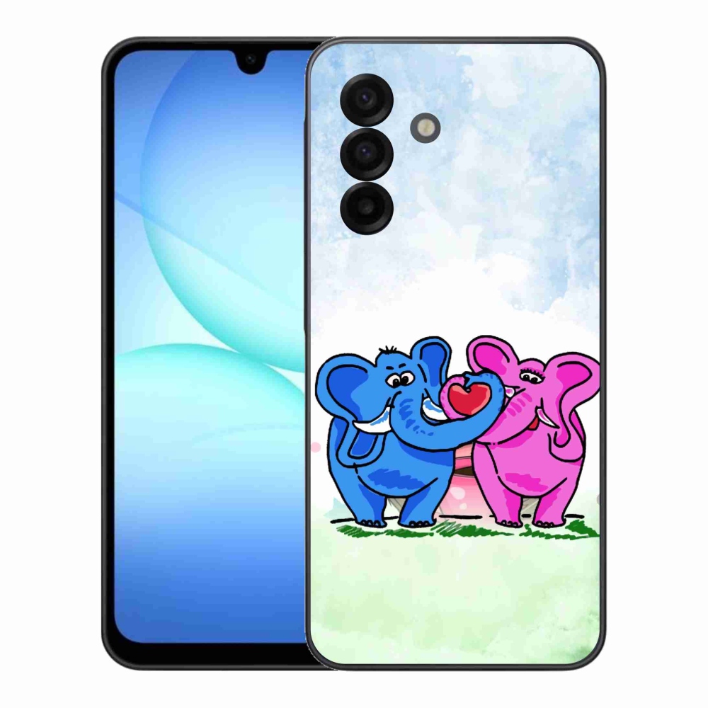 Gelový kryt mmCase na Samsung Galaxy A17 4G/5G - zamilovaní sloni