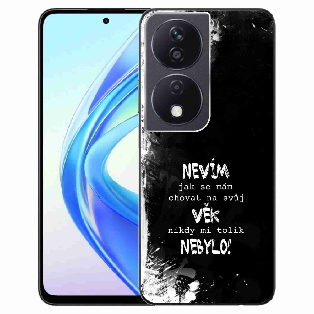 Gelový kryt mmCase na Honor X7b/Honor 90 Smart - vtipný text 14 černé pozadí