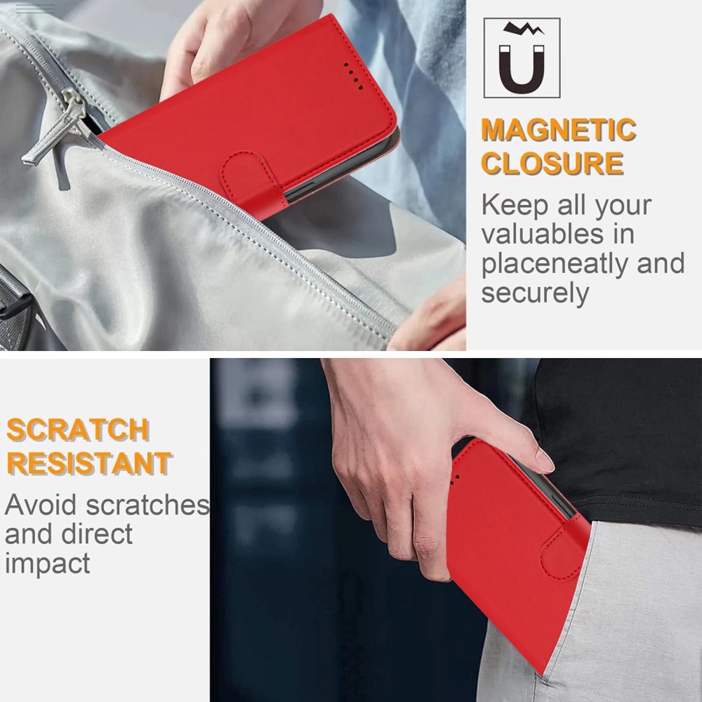 Snap knížkové pouzdro na Xiaomi Redmi 15 4G/5G (171mm) - červené