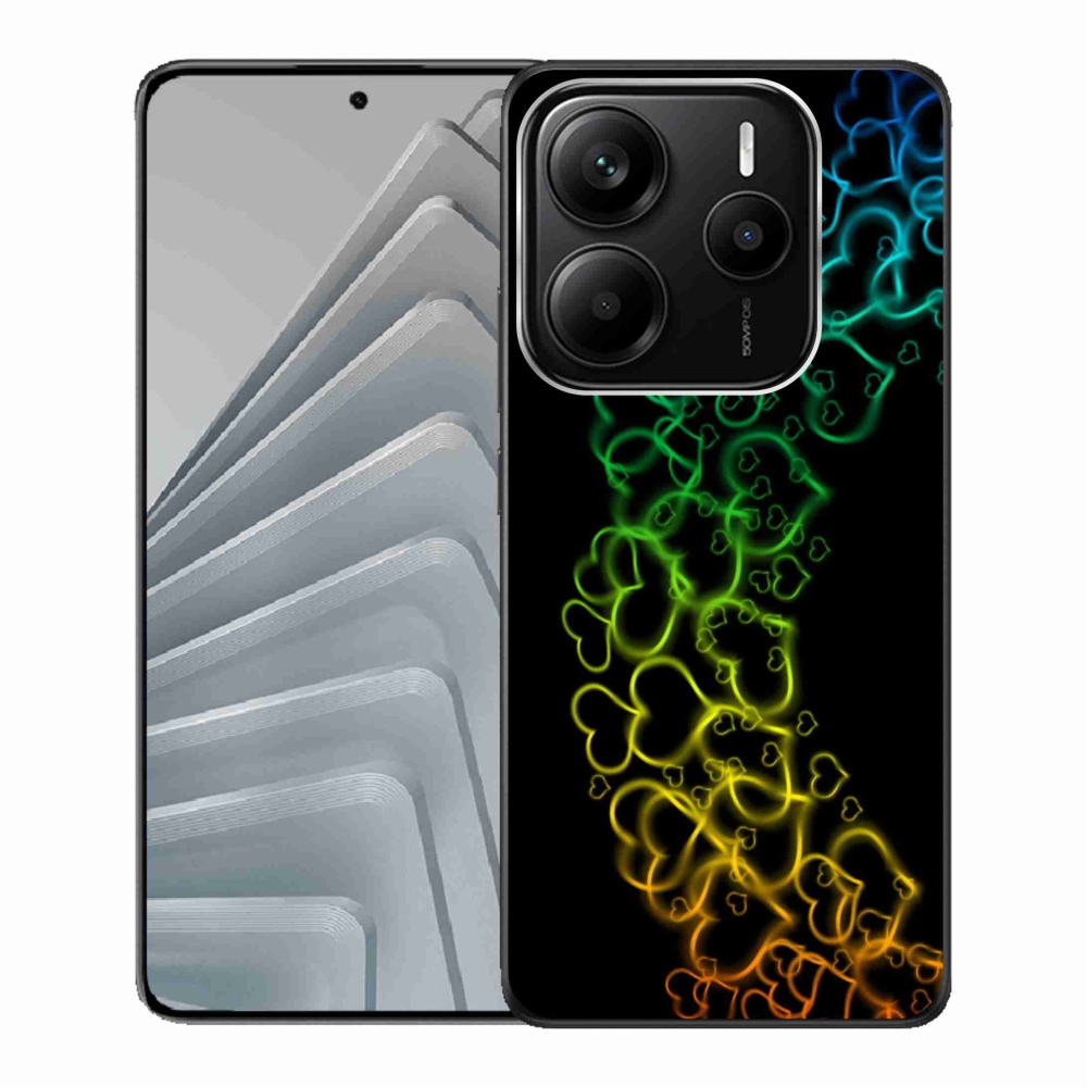 Gelový kryt mmCase na Xiaomi Redmi Note 14 5G - barevná srdíčka