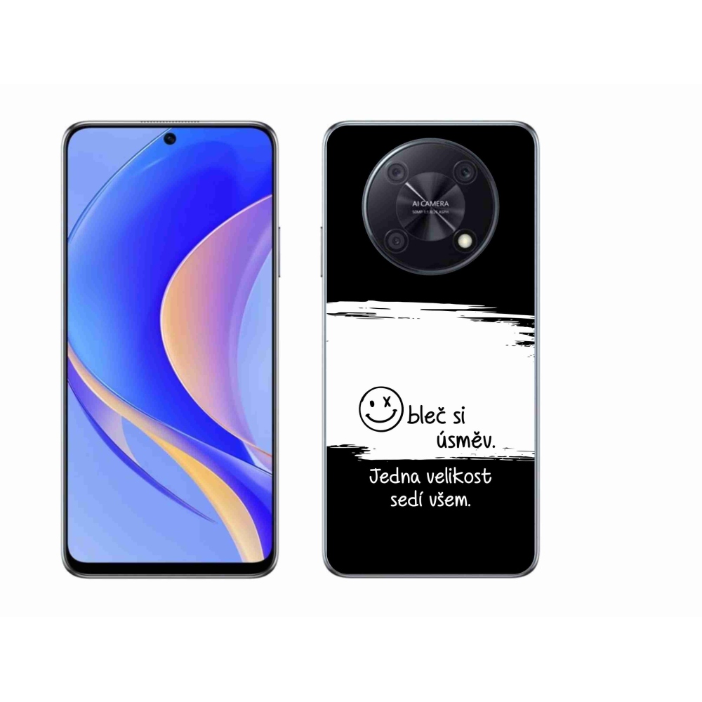 Gelový kryt mmCase na Huawei Nova Y90 - vtipný text 8 bíločerné pozadí