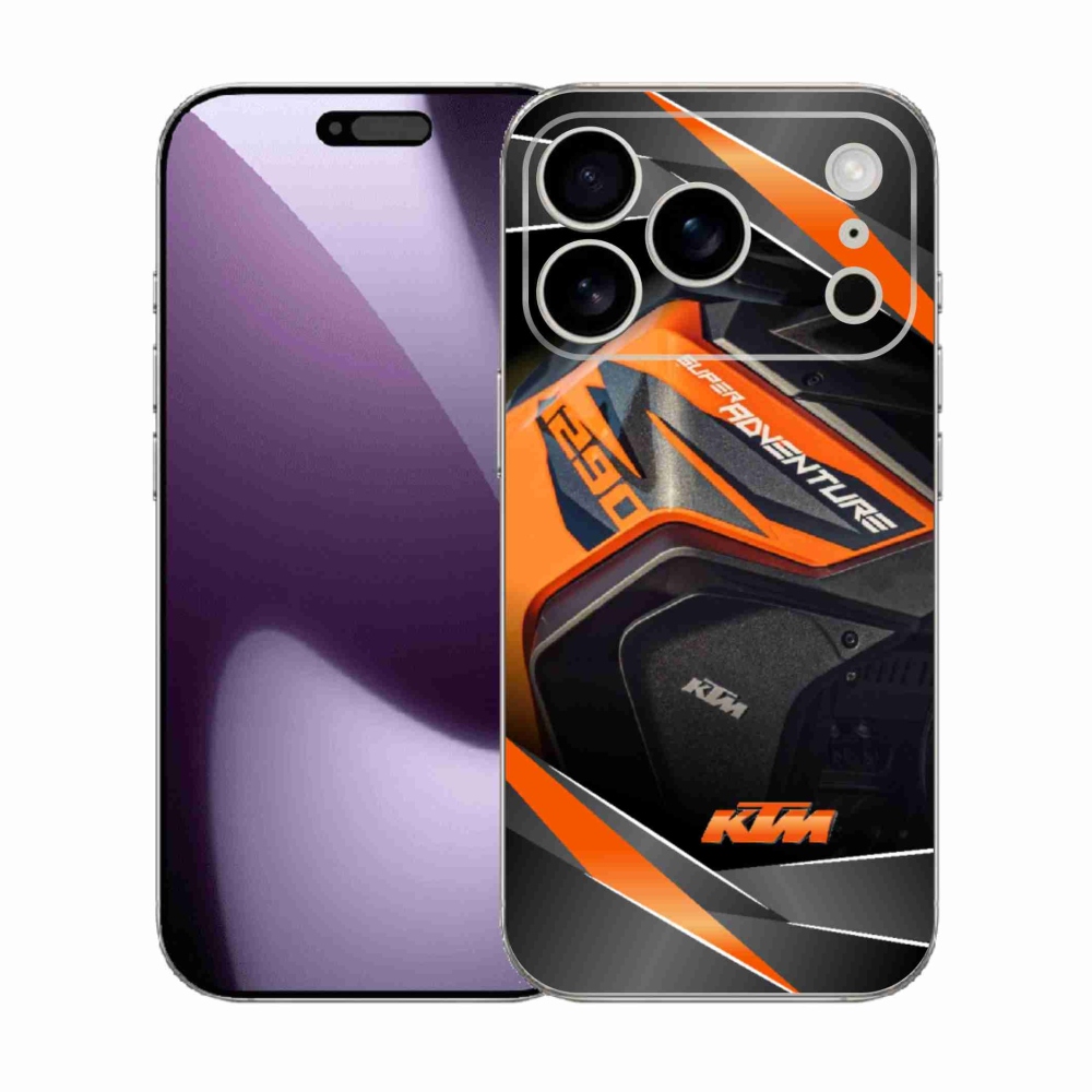 Gelový kryt mmCase na iPhone 17 Pro - motorka ktm