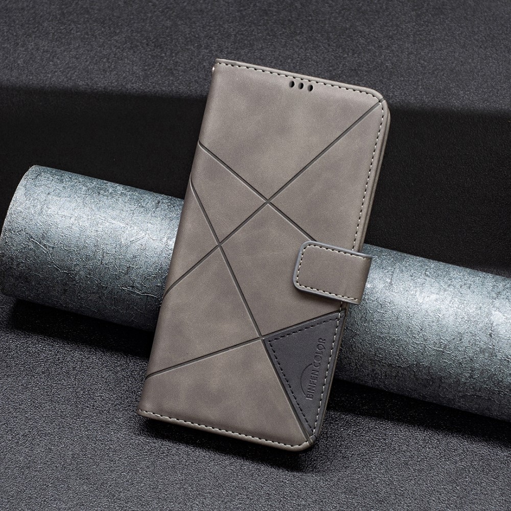 BINFEN knížkové pouzdro na Samsung Galaxy M15 5G - šedé