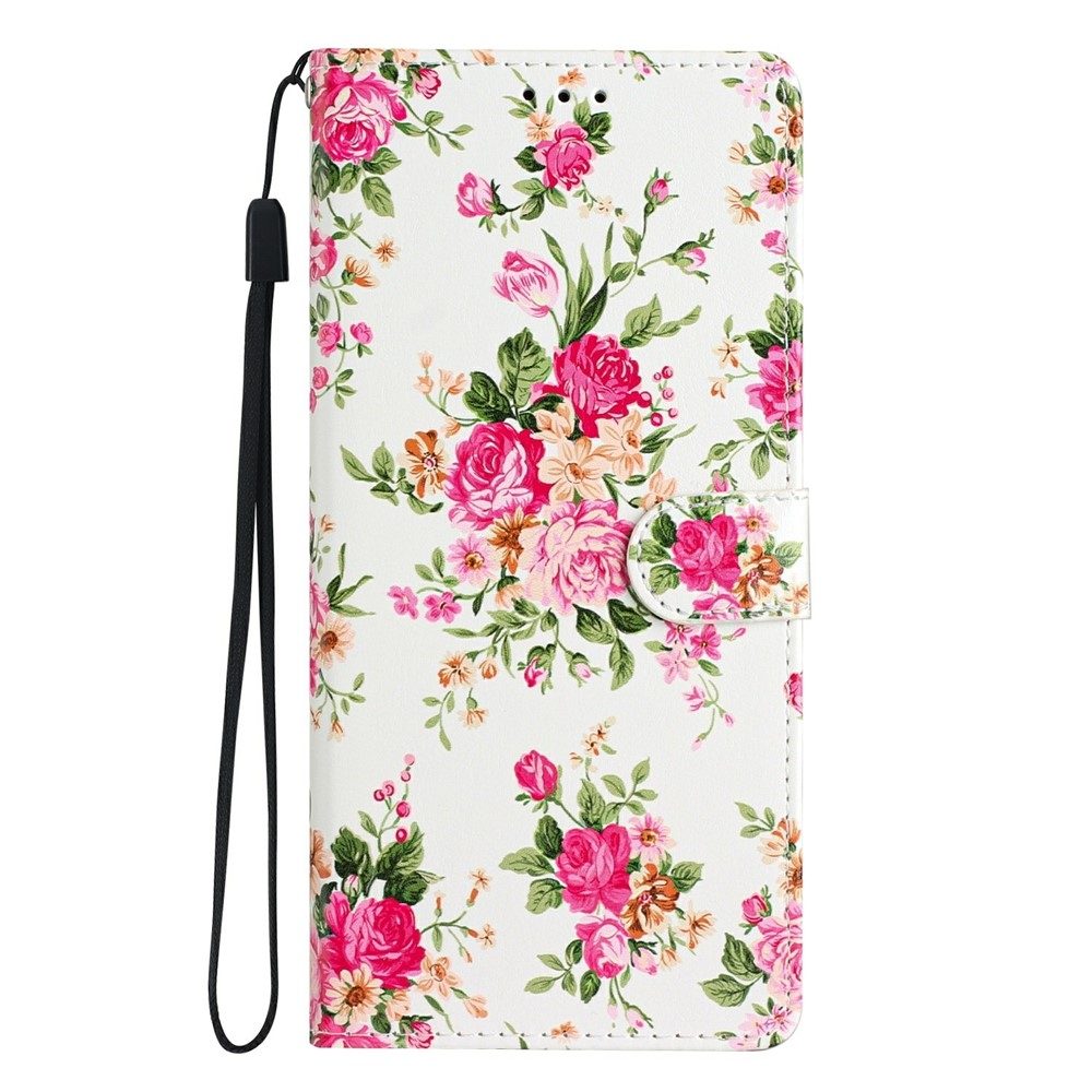 Unique knížkové pouzdro na Xiaomi Redmi 15C 4G/5G (173mm) - červené květy