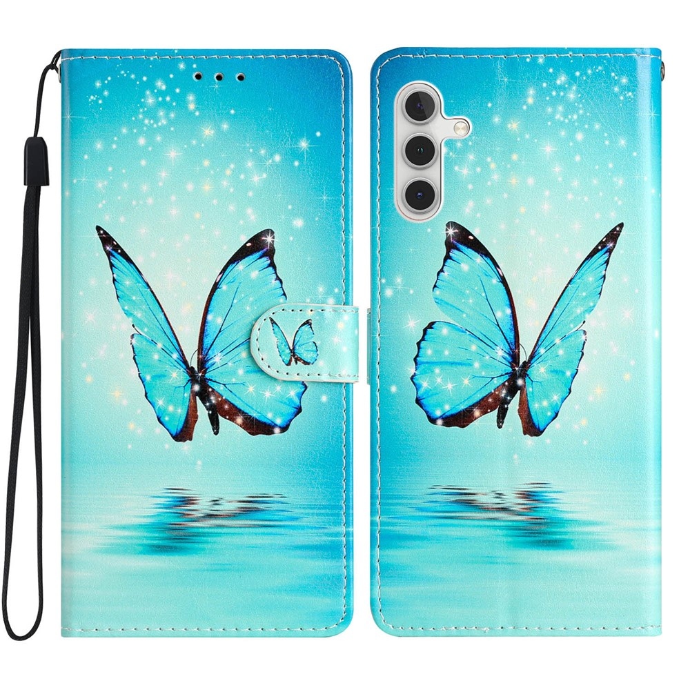 Unique knížkové pouzdro na Samsung Galaxy S25 FE - modrý motýl