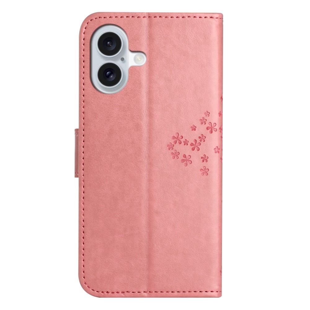 Tree knížkové pouzdro na iPhone 16 - růžové