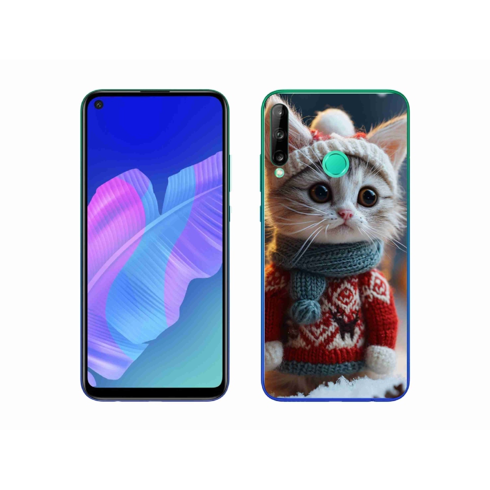 Gelový kryt mmCase na Huawei P40 Lite E - kotě ve svetru