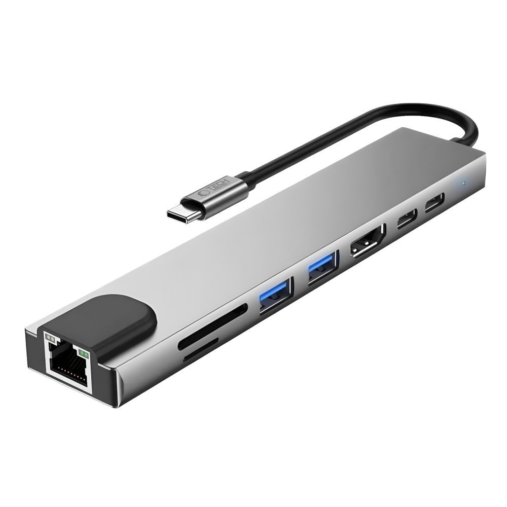 Tech-Protect HB09 USB-C adaptér 8v1 s HDMI, USB, RJ45 a čtečkou karet