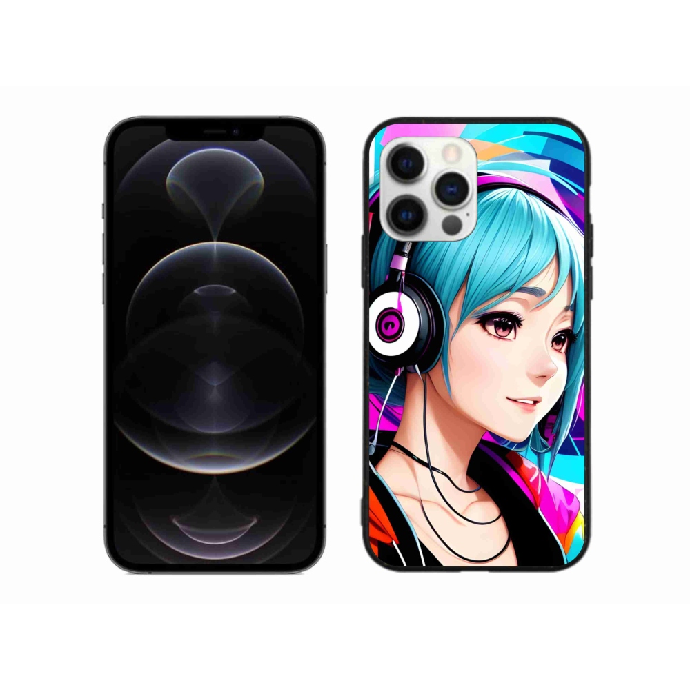 Gelový kryt mmCase na iPhone 12 Pro Max - dívka se sluchátky
