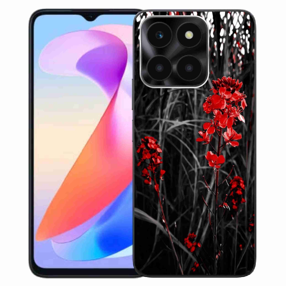 Gelový kryt mmCase na Honor X6a - červená rostlina
