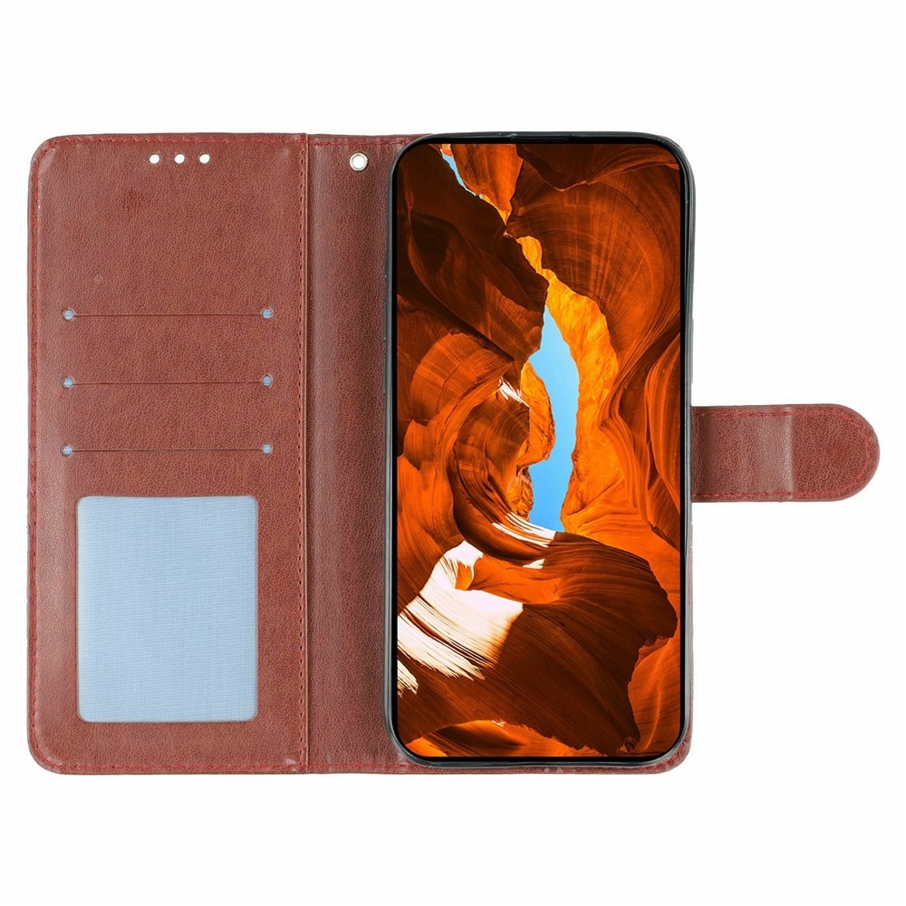 Roses knížkové pouzdro na Xiaomi Redmi 15 5G - hnědé